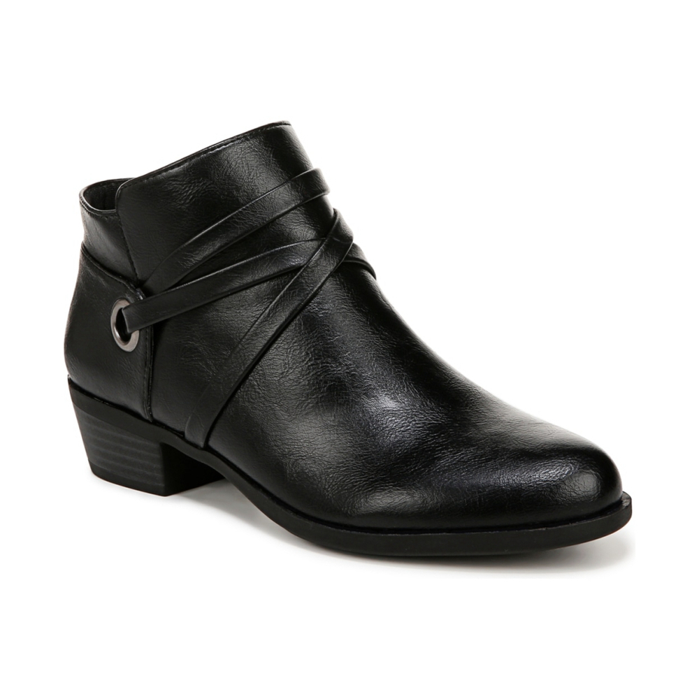 Life Stride Women's 9 Wide Black Western Booties in Faux Leather NIB